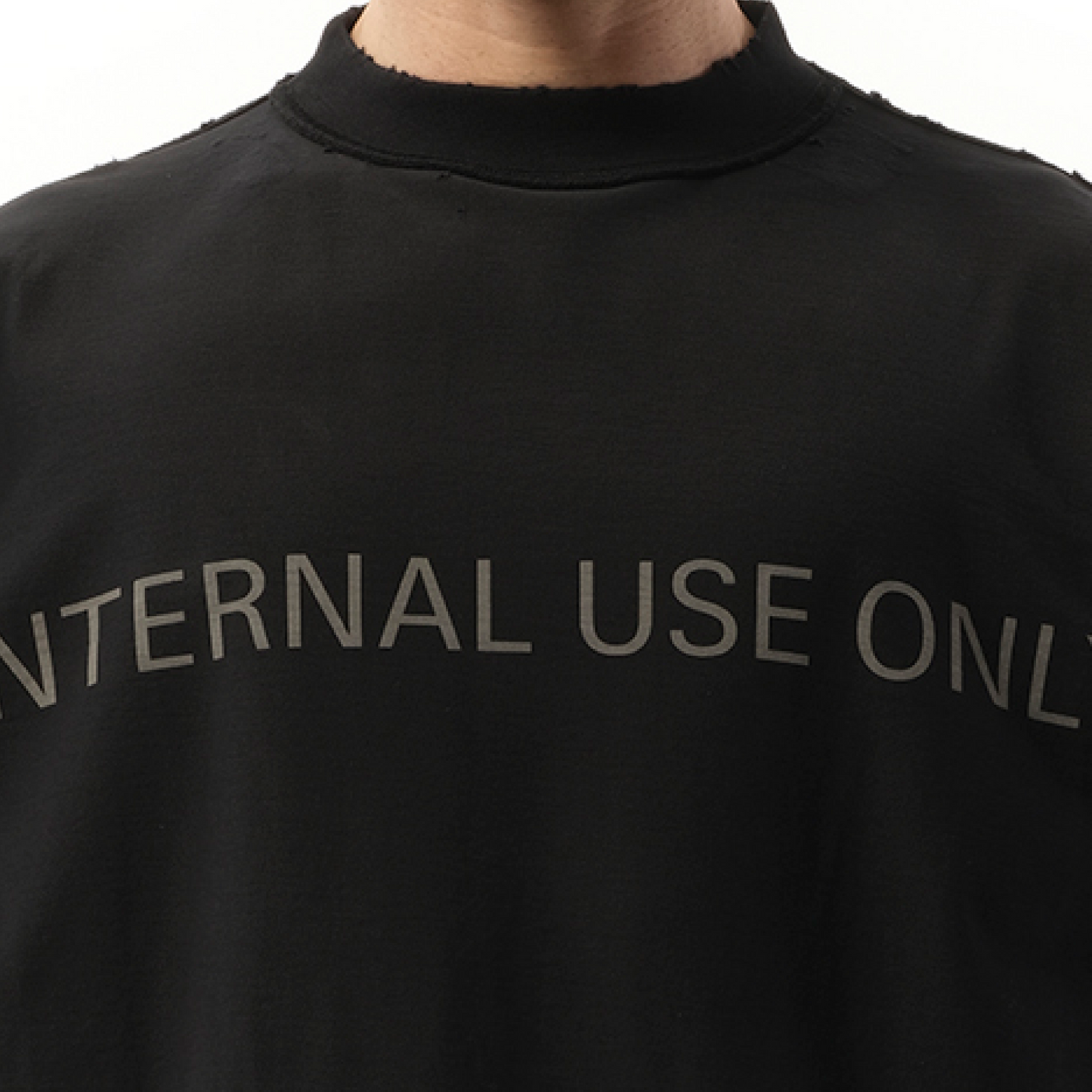 Internal Use Only Inside Out Oversized T-Shirt in Black