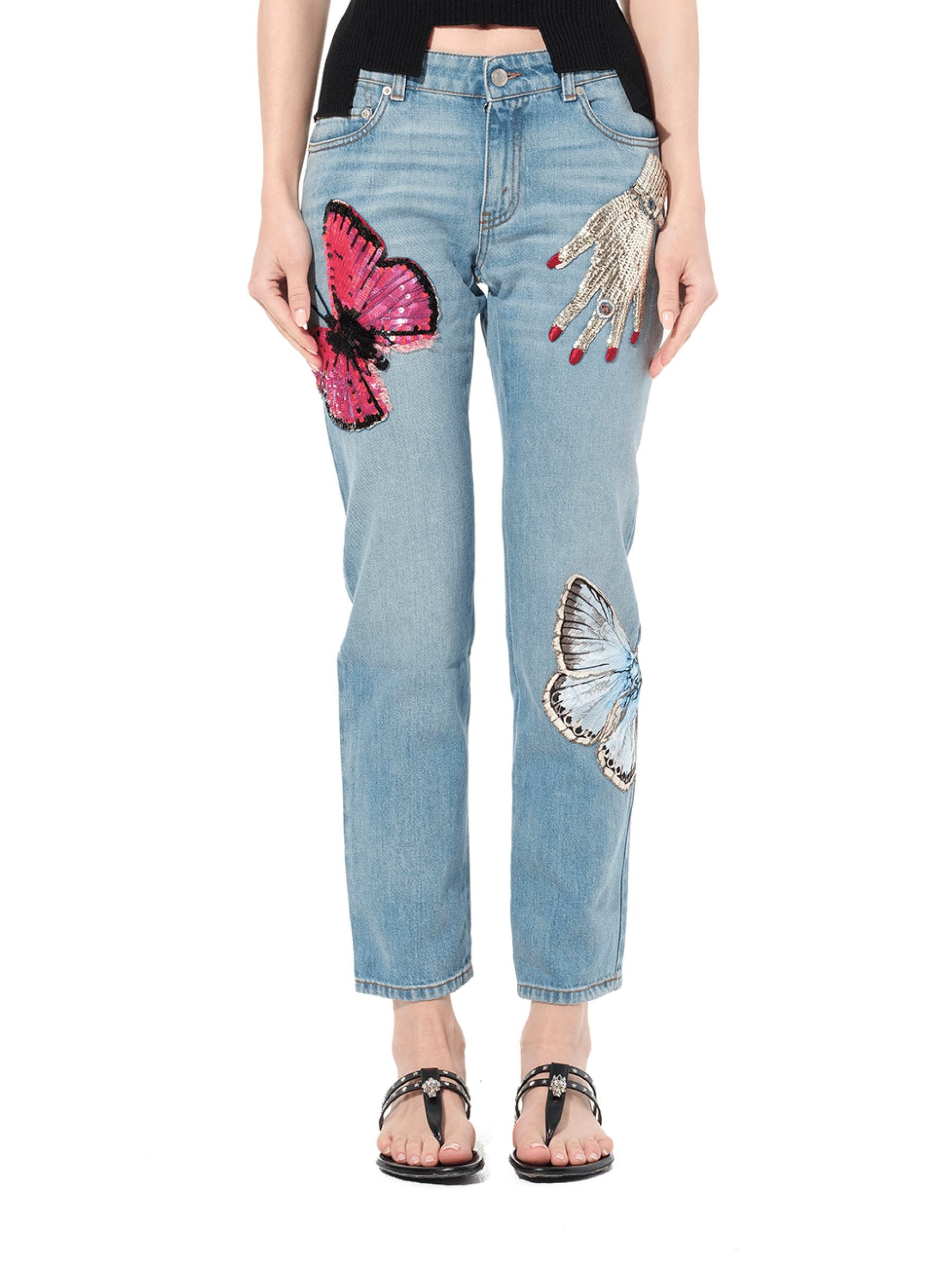 Denim Pants with Print