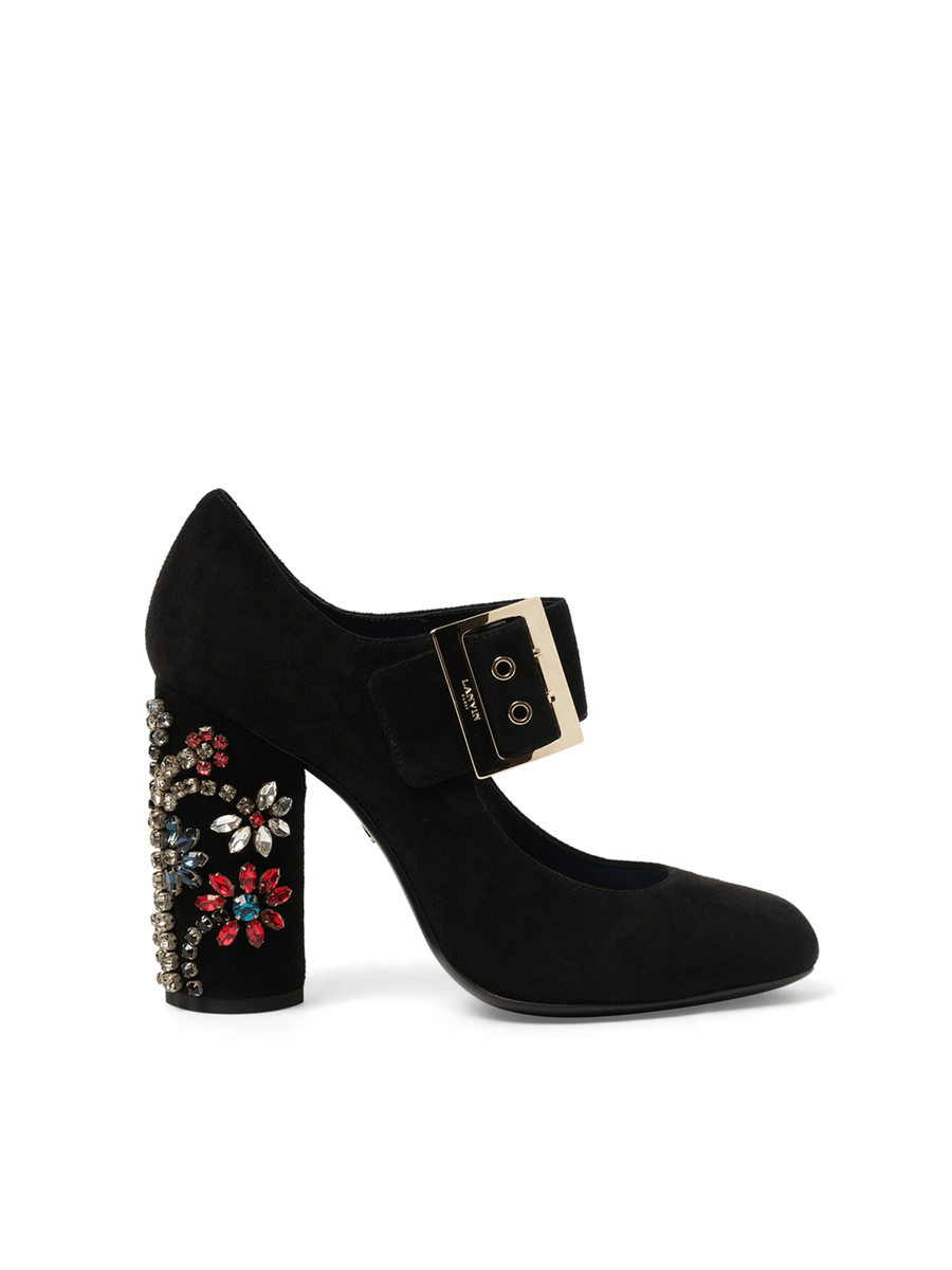 Emb Mary Jane Pump in Black Side View | LANVIN