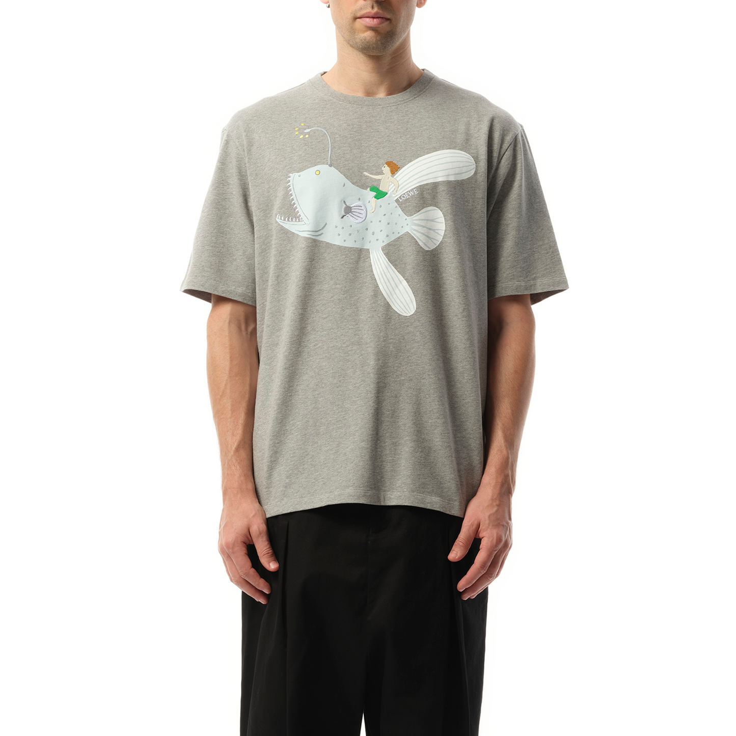 Suna Fujita Anglerfish T-Shirt in Grey Melange