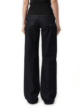 Jersey Hybrid Denim Trouser in Blue Raw