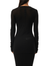 Rick Owens Rib Long Sleeve T-Shirt in Black