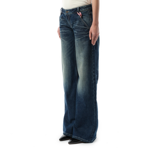 888 Low-Rise Oversized Jeans in Dark Blue