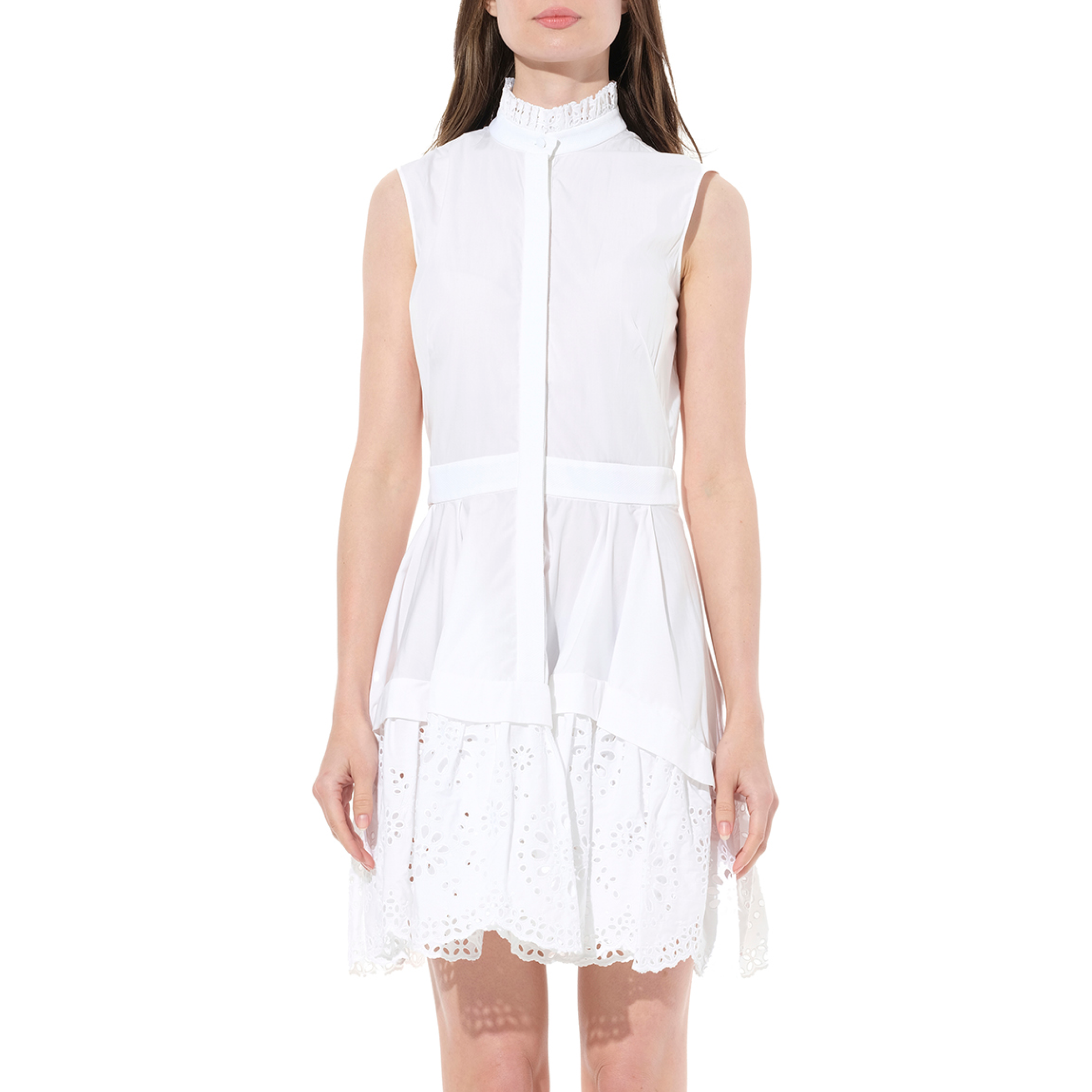 Brod Anglse Mini Dress in White