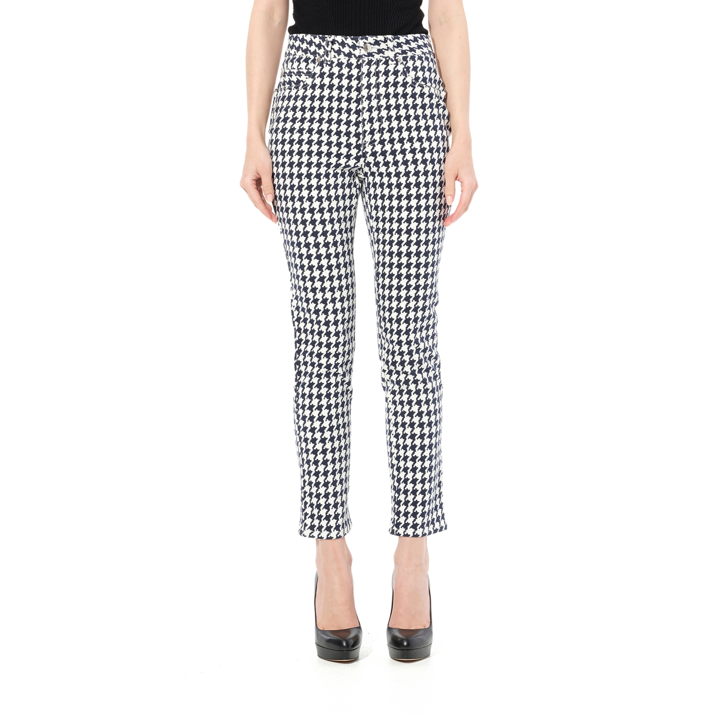 Dogtooth Jeans in White