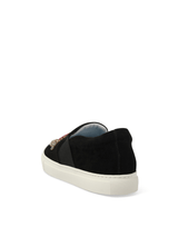 Emb Slip On Sneaker in Black Back View | LANVIN