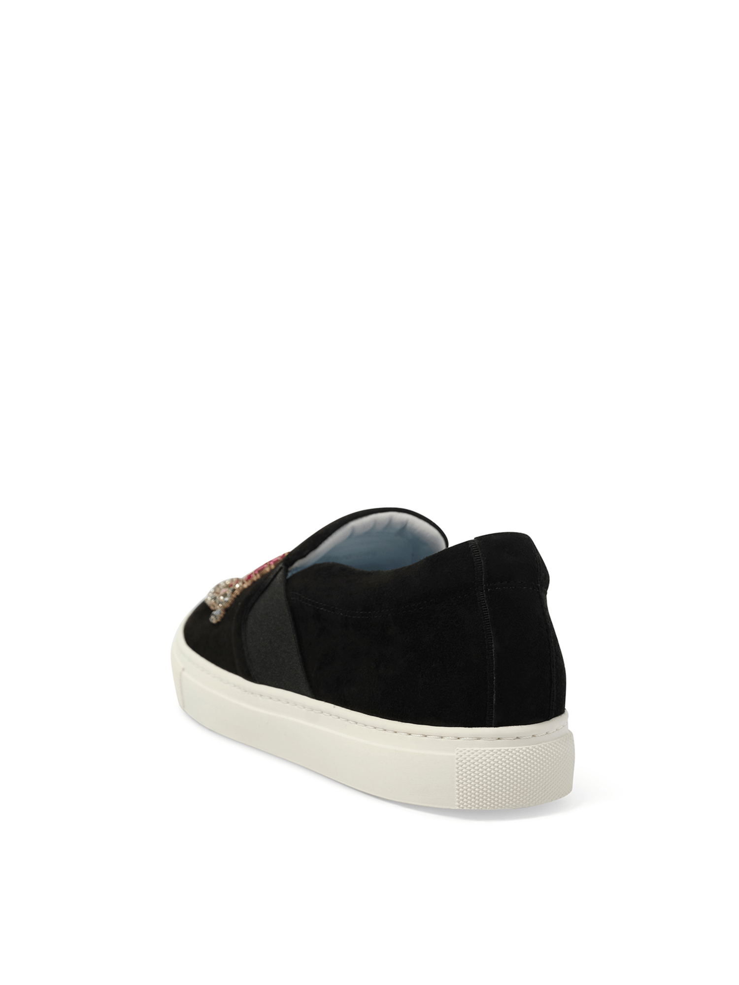 Emb Slip On Sneaker in Black Back View | LANVIN