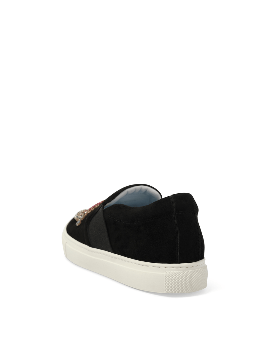 Emb Slip On Sneaker in Black Back View | LANVIN