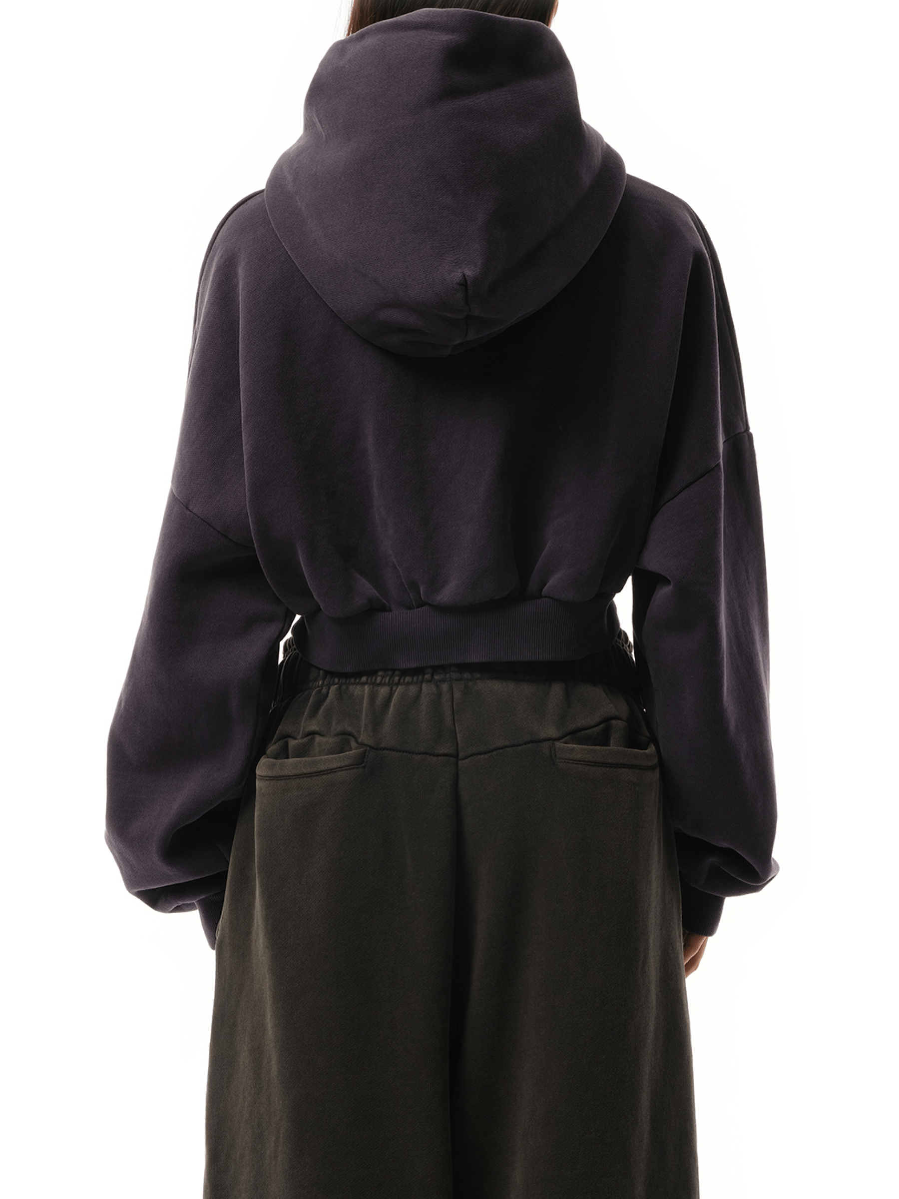 Entire Studios Cropped Heavy Hood in Ink