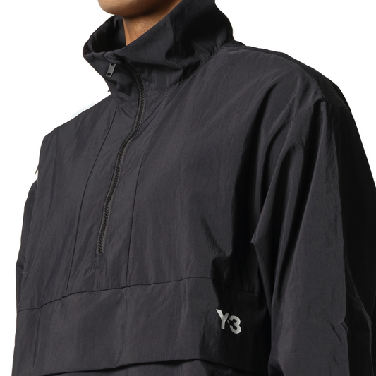 3 Stripe Nylon Anorak in Black