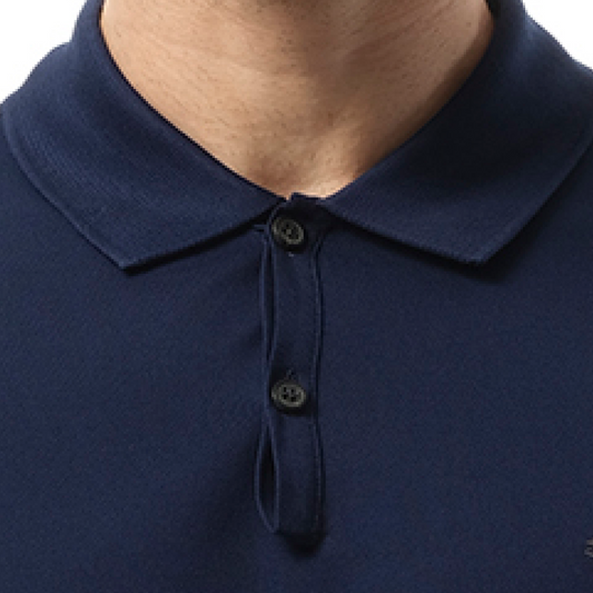 Slim Fit Basket Polo in Blue