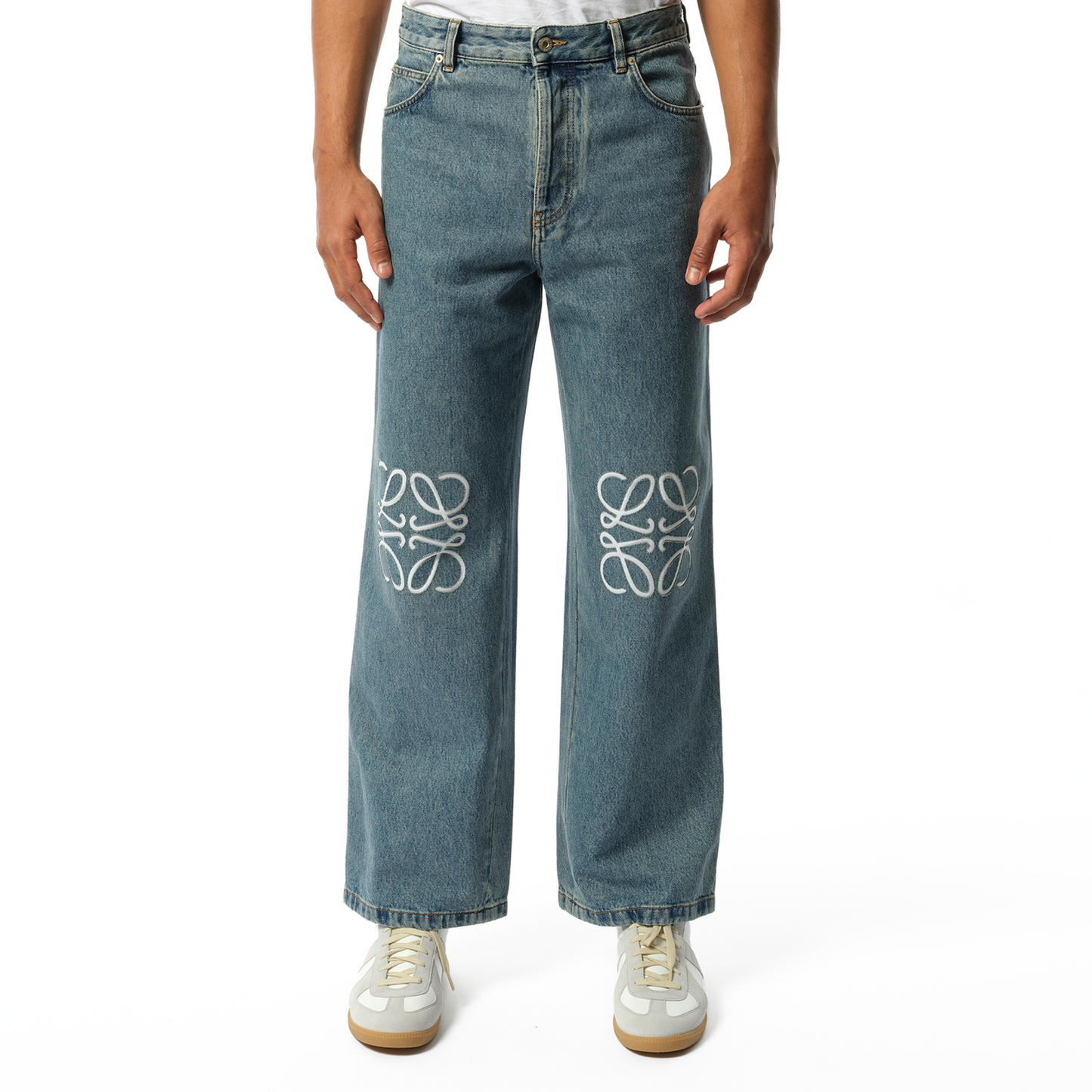 Anagram Baggy Jeans AF in Mid Blue Denim