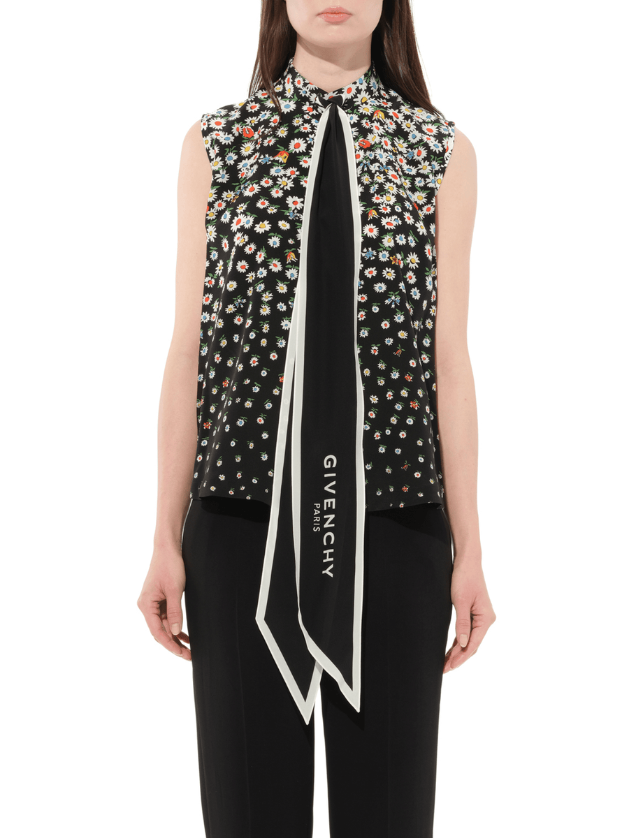 Daisies Sleeveless Shirts in Black