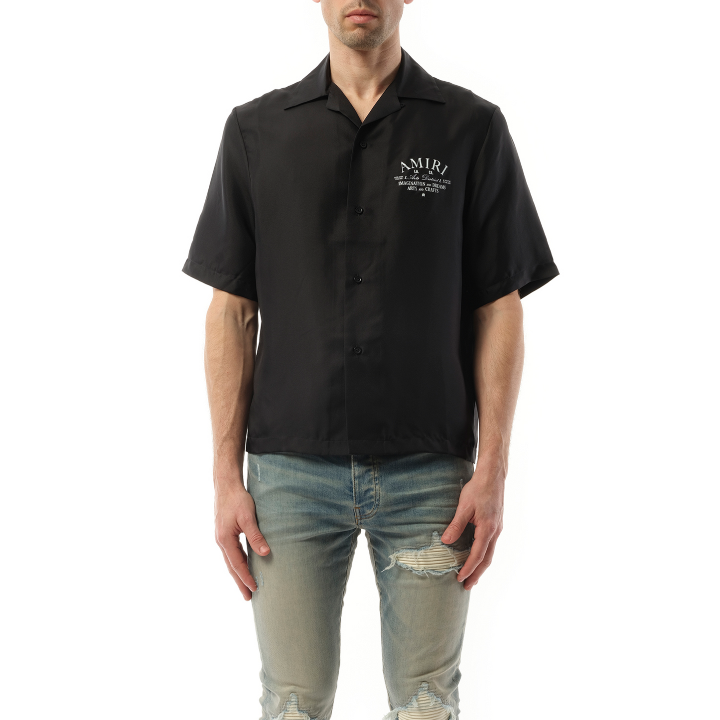 AMIRI Arts District Bowling Shirt in Black | MARAIS AMIRI Arts District Bowling Shirt in Black | MARAIS
