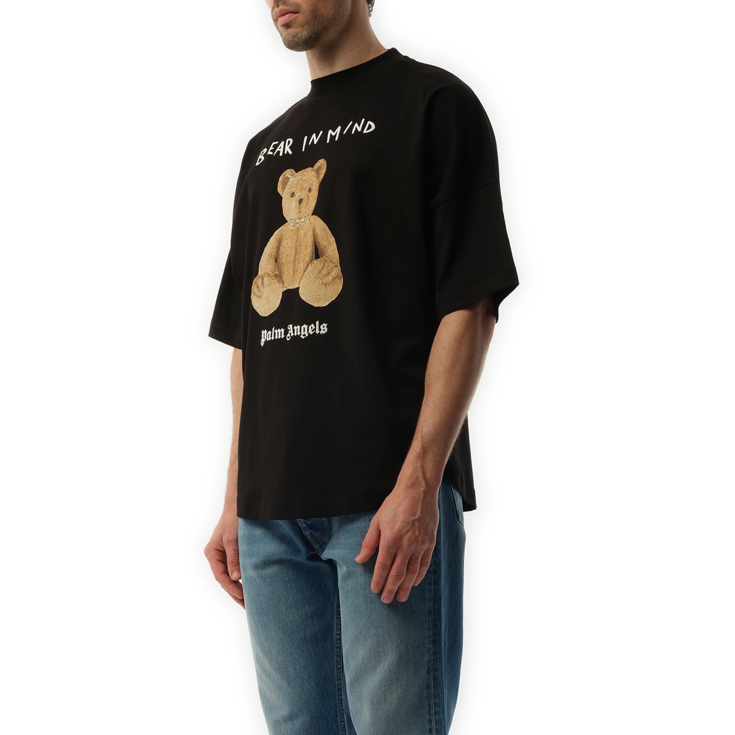 Bear in Mind Oversize T-Shirt in Black/Brown