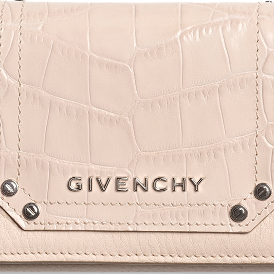 Pandora Embroidered 3 Fold Wallet in Nude