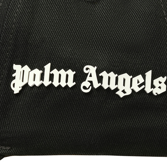 Palm Angels Logo Cap in Black/White