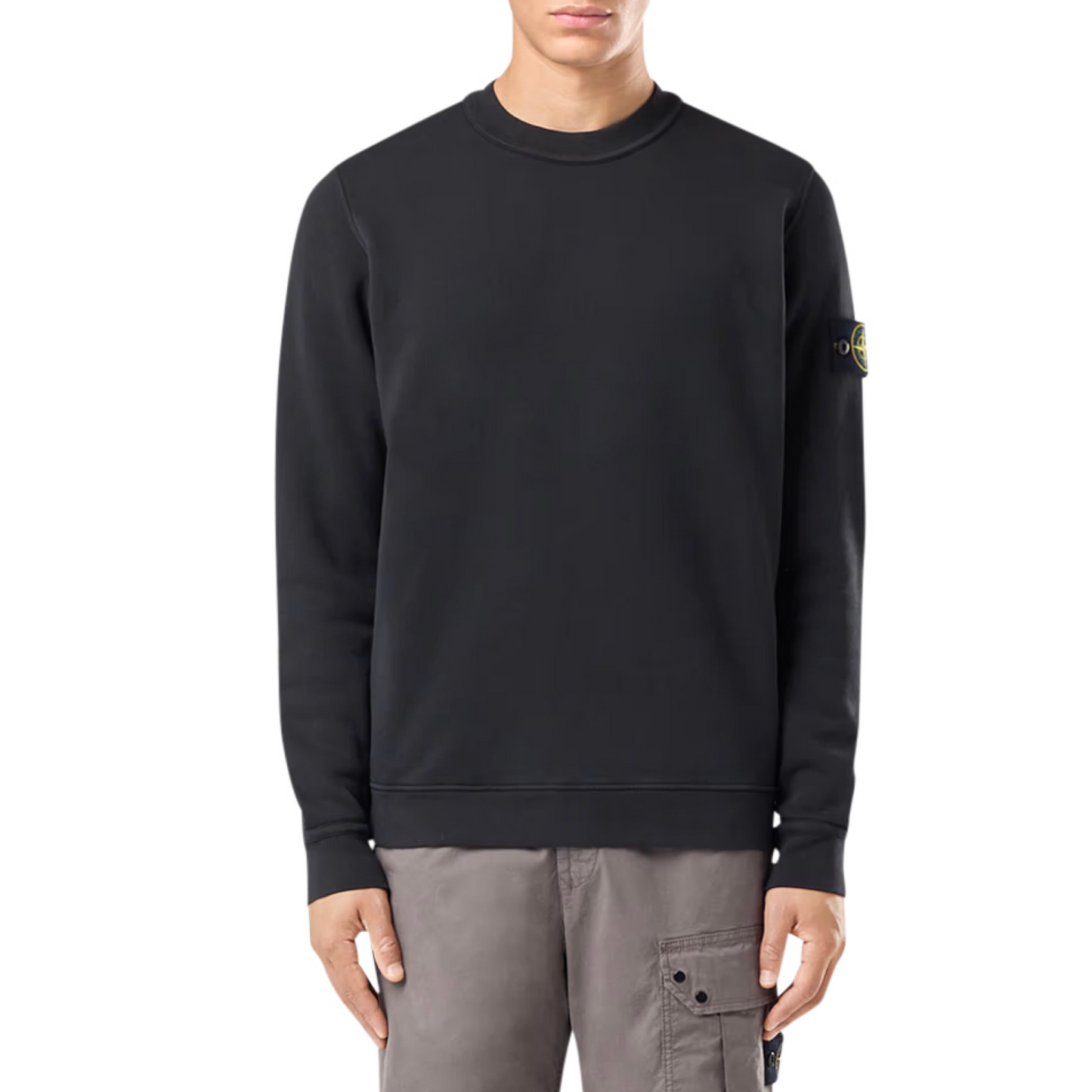 Diagonal Fleece Sweatshirt in Black