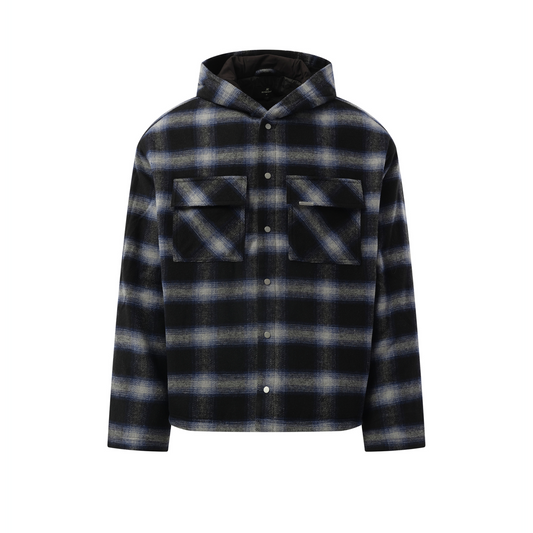 Hooded Overshirt in Midnight Navy