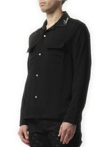 Amiri Round Pocket Dress Shirt in Black