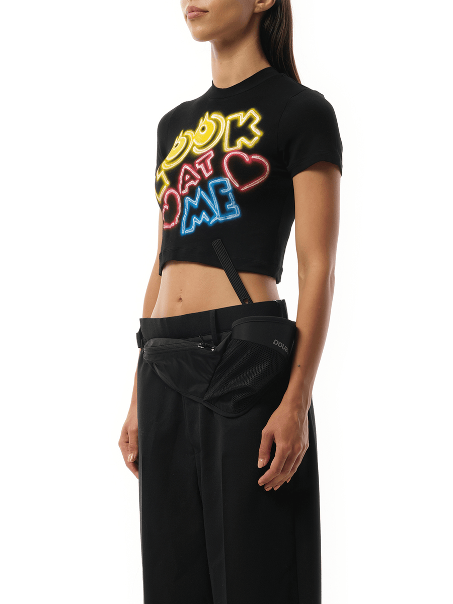 Doublet English Fan-Service Neon Paint T-Shirt in Black