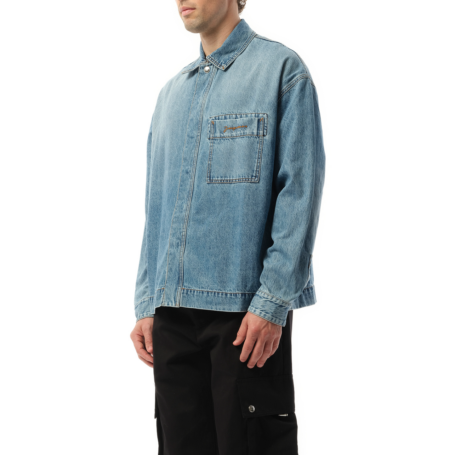 La Chemise Denim in Blue/Tabac