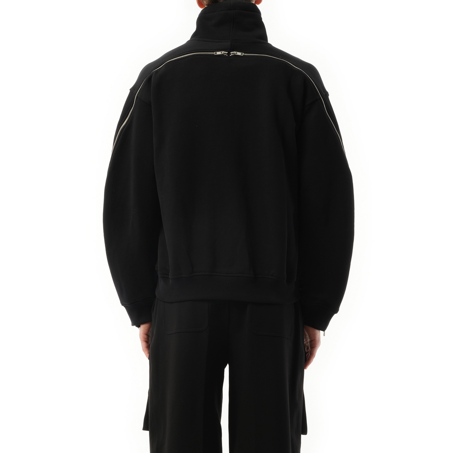 Suitcase Quarter Zip Sweatshirt in Black