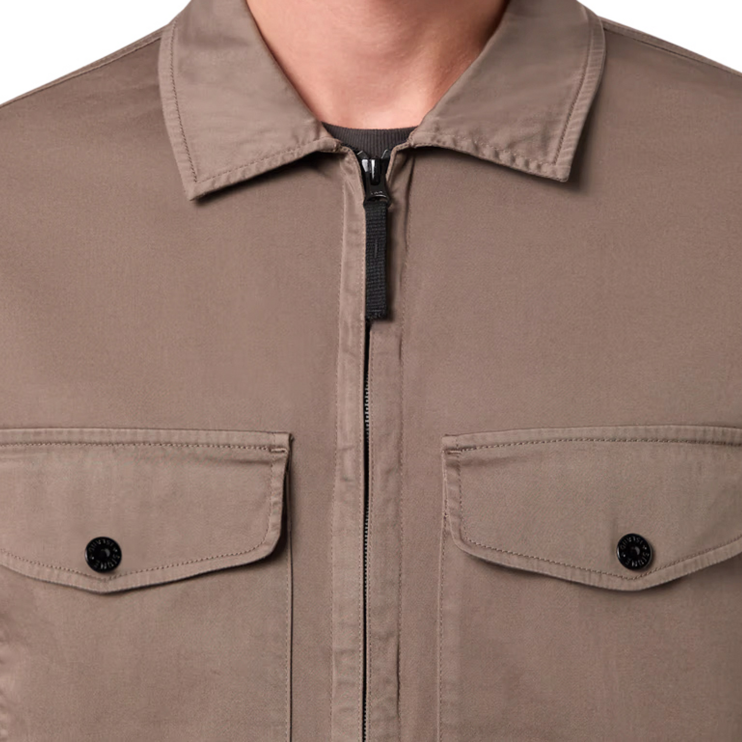 Organic Stretch Cotton Shirt in Walnut