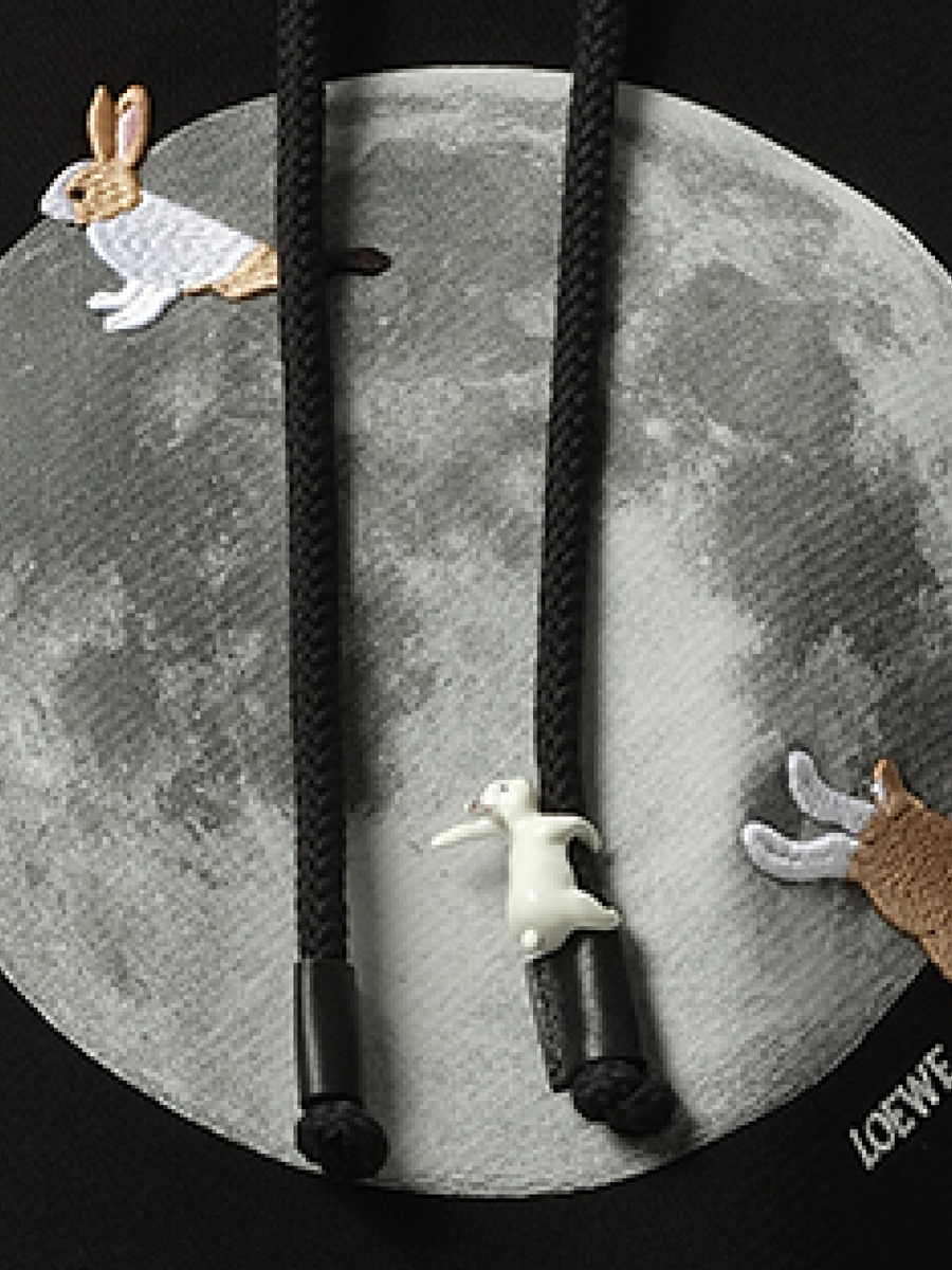 Loewe Moon Print Hoodie in Black
