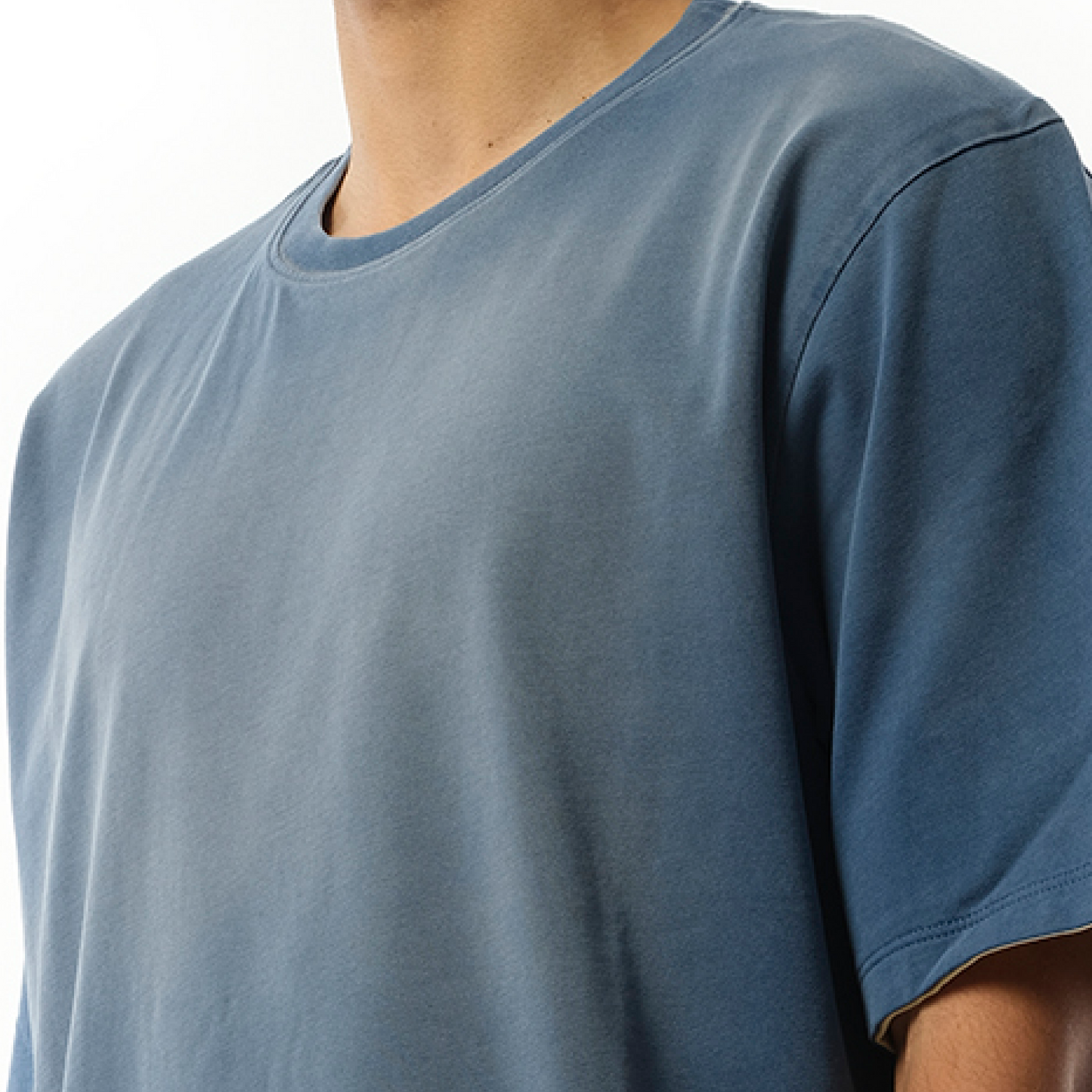 Two Tone Loose T-Shirt in Washed Indigo