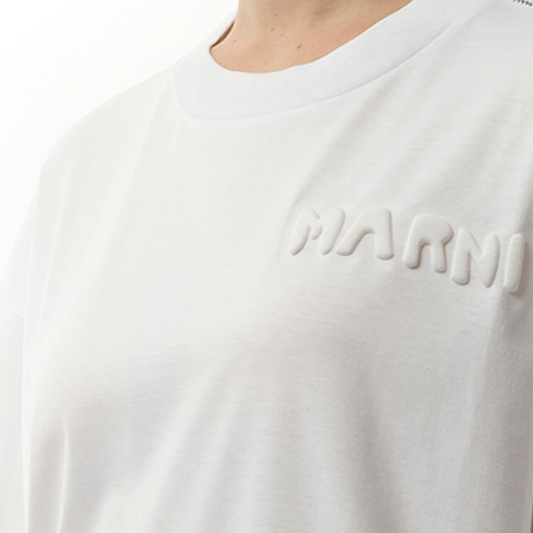 Embossed Logo T-Shirt in Lily White