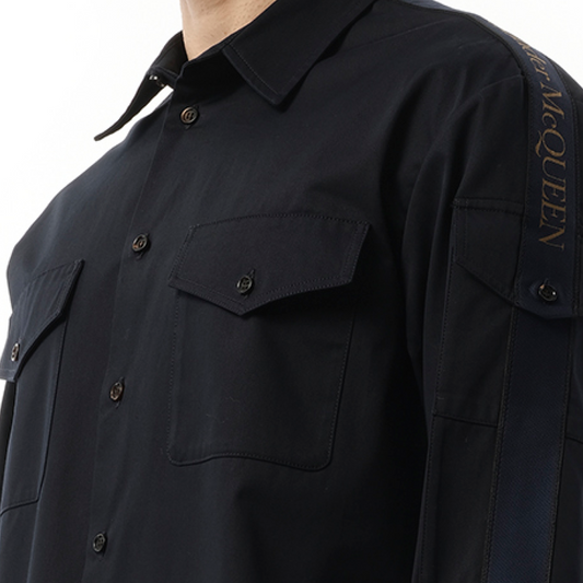 Military Camera Strap Shirt in Navy