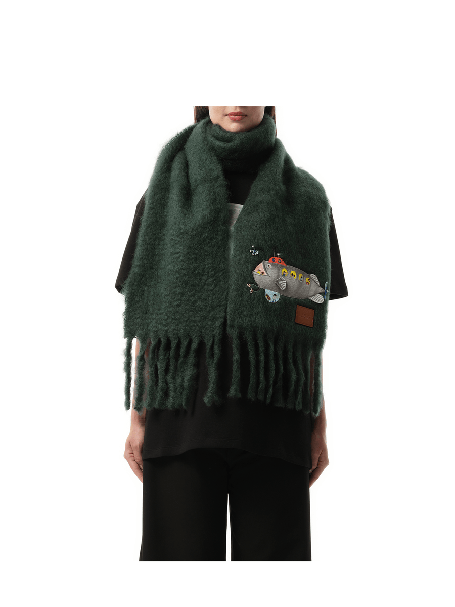 Loewe Submarine Scarf in Deep Forest