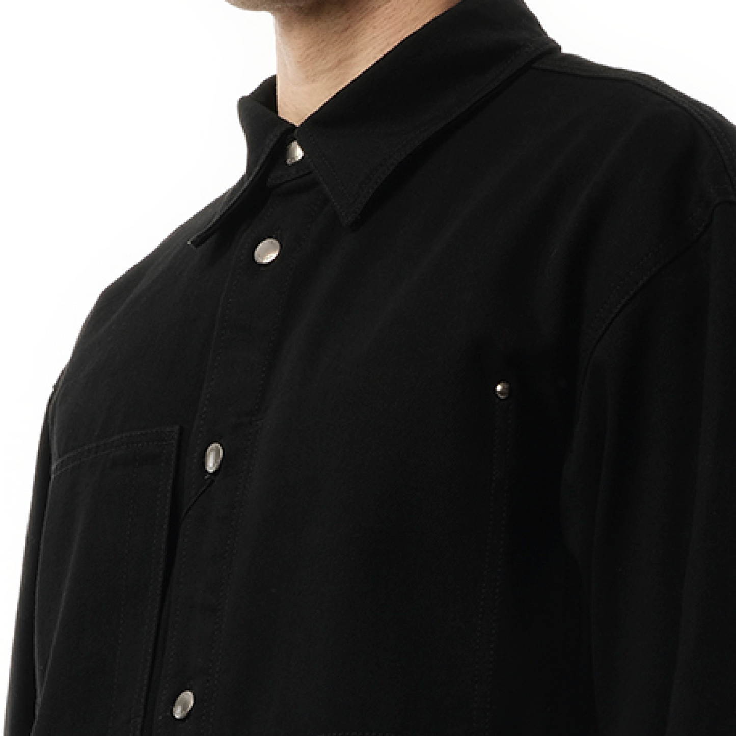 Logo Denim Shirt in Black