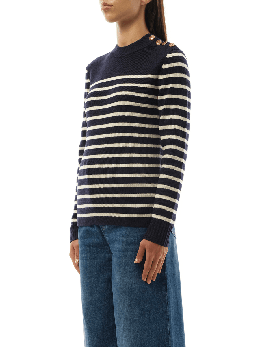 Chloe Chloe Mariniere Sweater in Blue/White