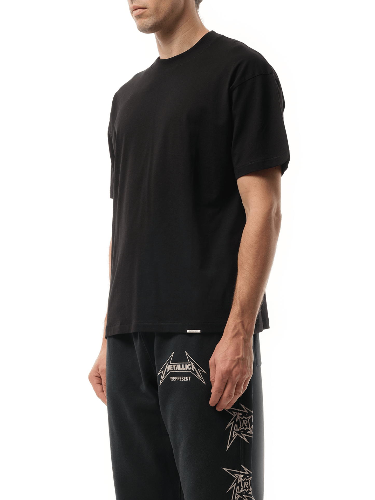 Represent Initial Oversized T-Shirt in Black
