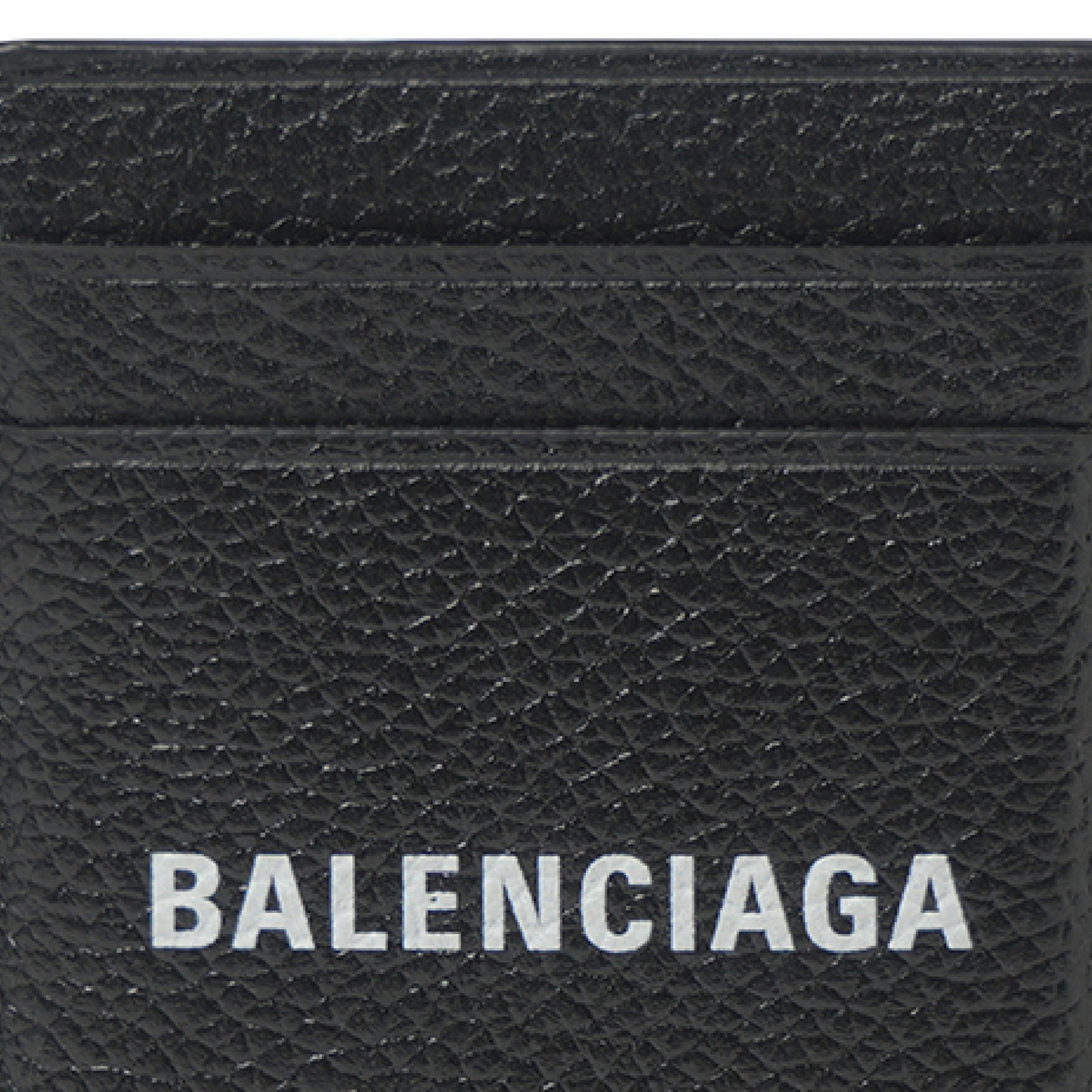 Grained Calf Magnet Card Holder in Black