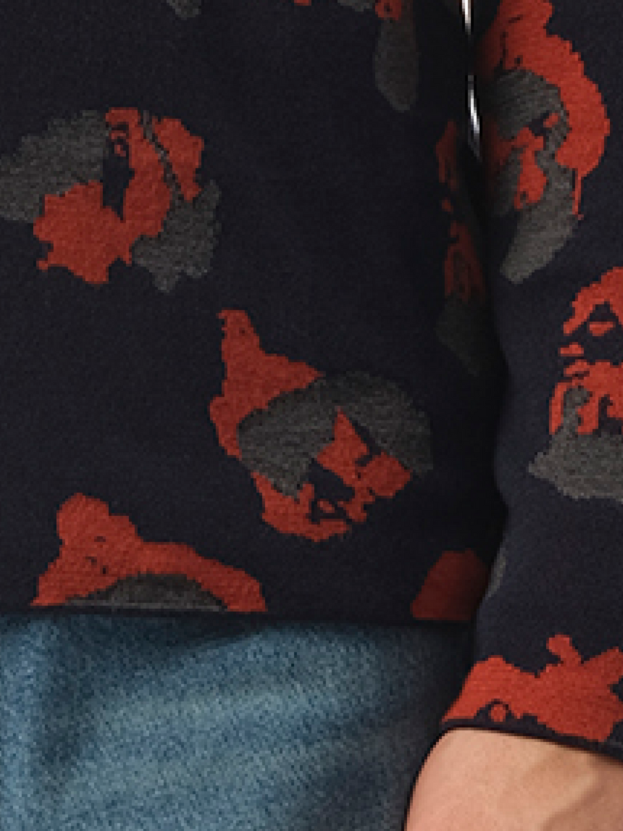Leopard Jacq Raw Sweatshirter in Navy
