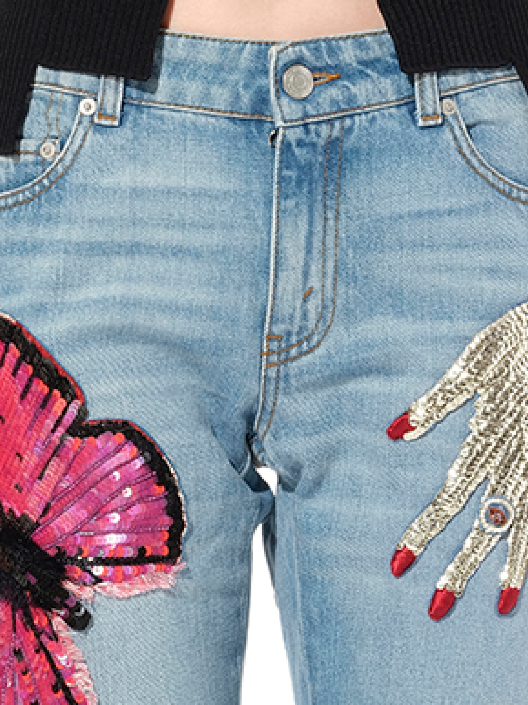 Denim Pants with Print