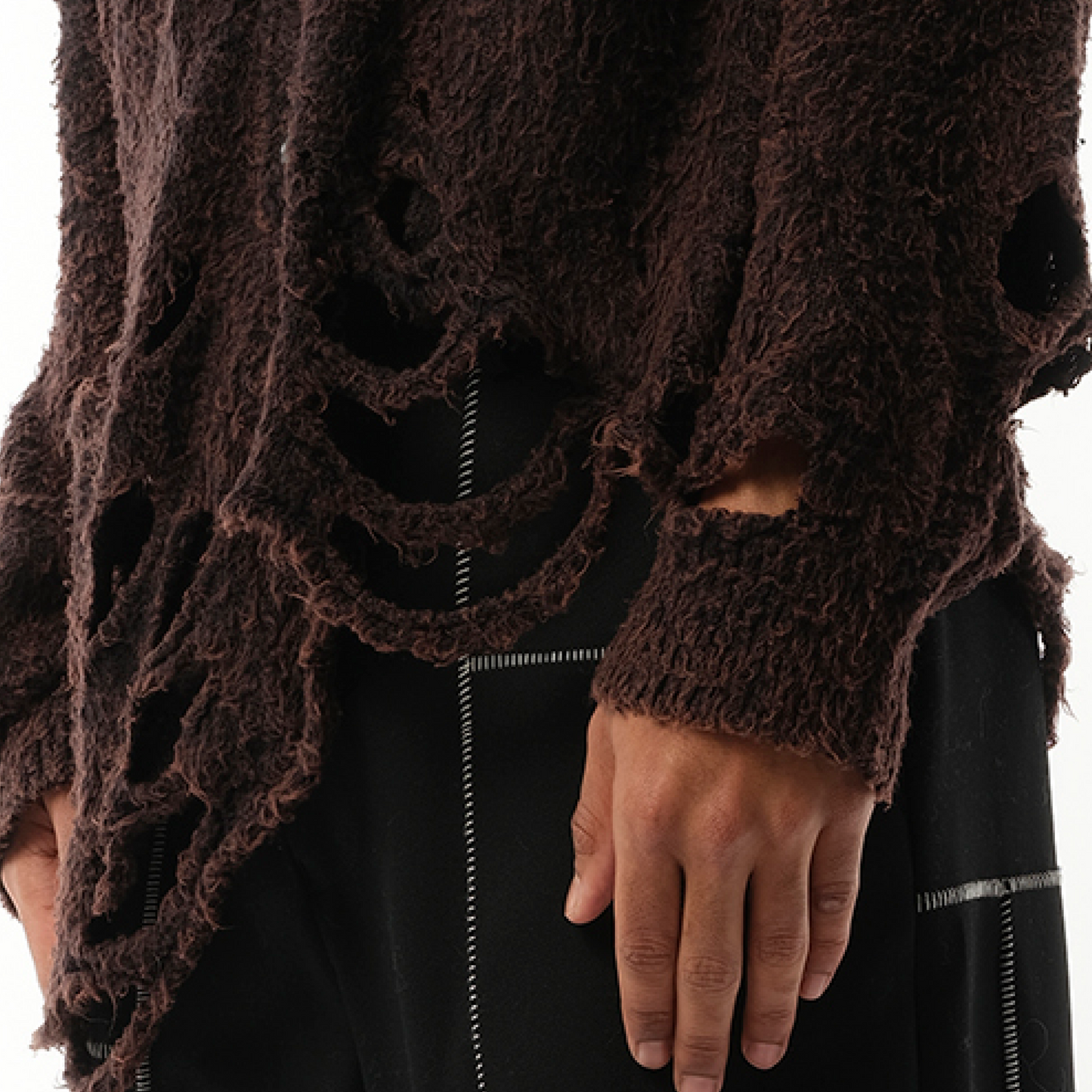 Zombie Silhouette Knit Cardigan in Black