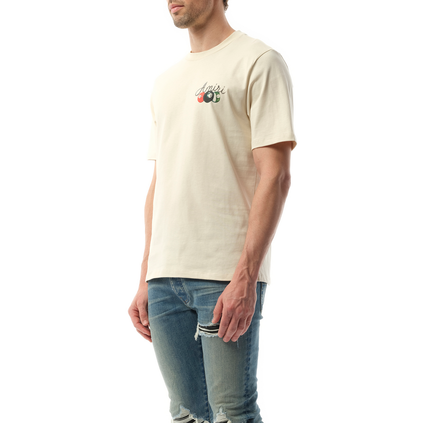 Amiri Pool Cue T-Shirt in Alabaster