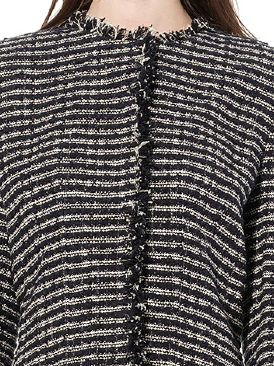 Boucle Tweed Jacket in Black/Ivory