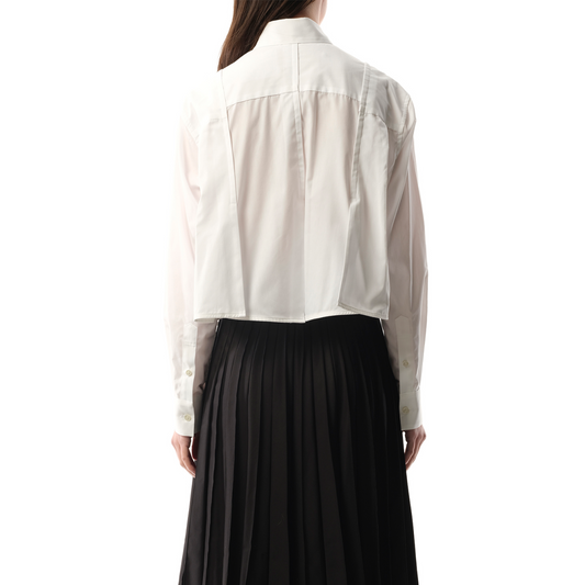 Reconstructed Cotton Poplin Shirt in Off White