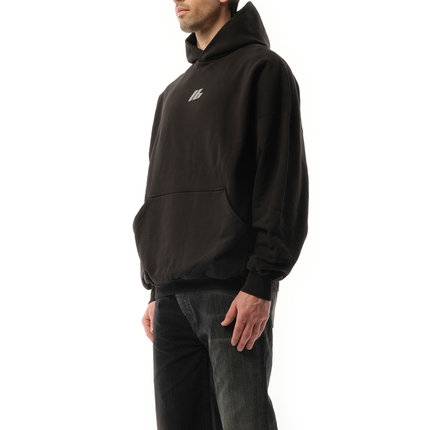 Activewear Oversized Hoodie in Faded Black