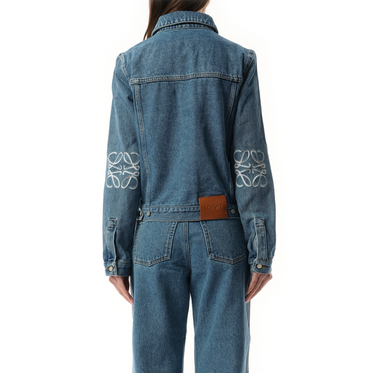 Anagram Denim Jacket in Mid Blue