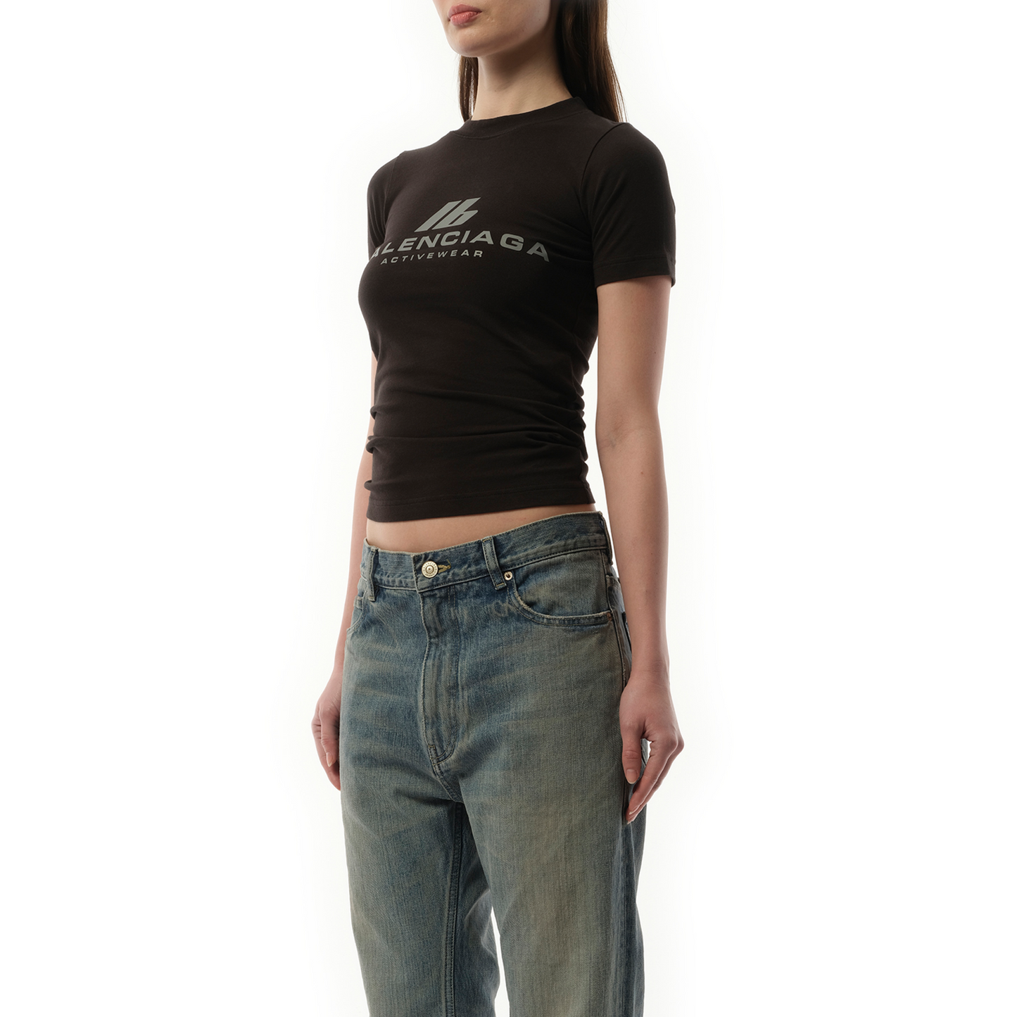 Activewear Fitted T-Shirt in Faded Black