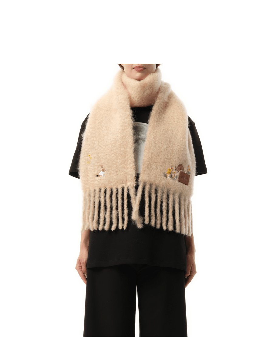 Loewe Bunny Scarf in Light Peach