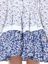 Victorian Floral Mini Dress in White