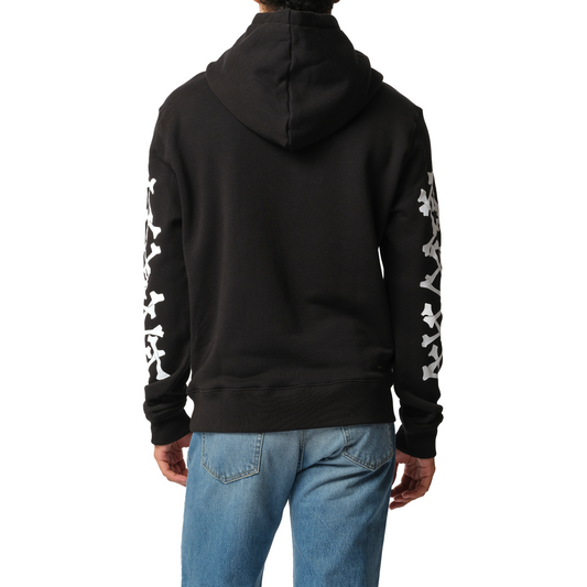 Bones Stacked Hoodie in Black