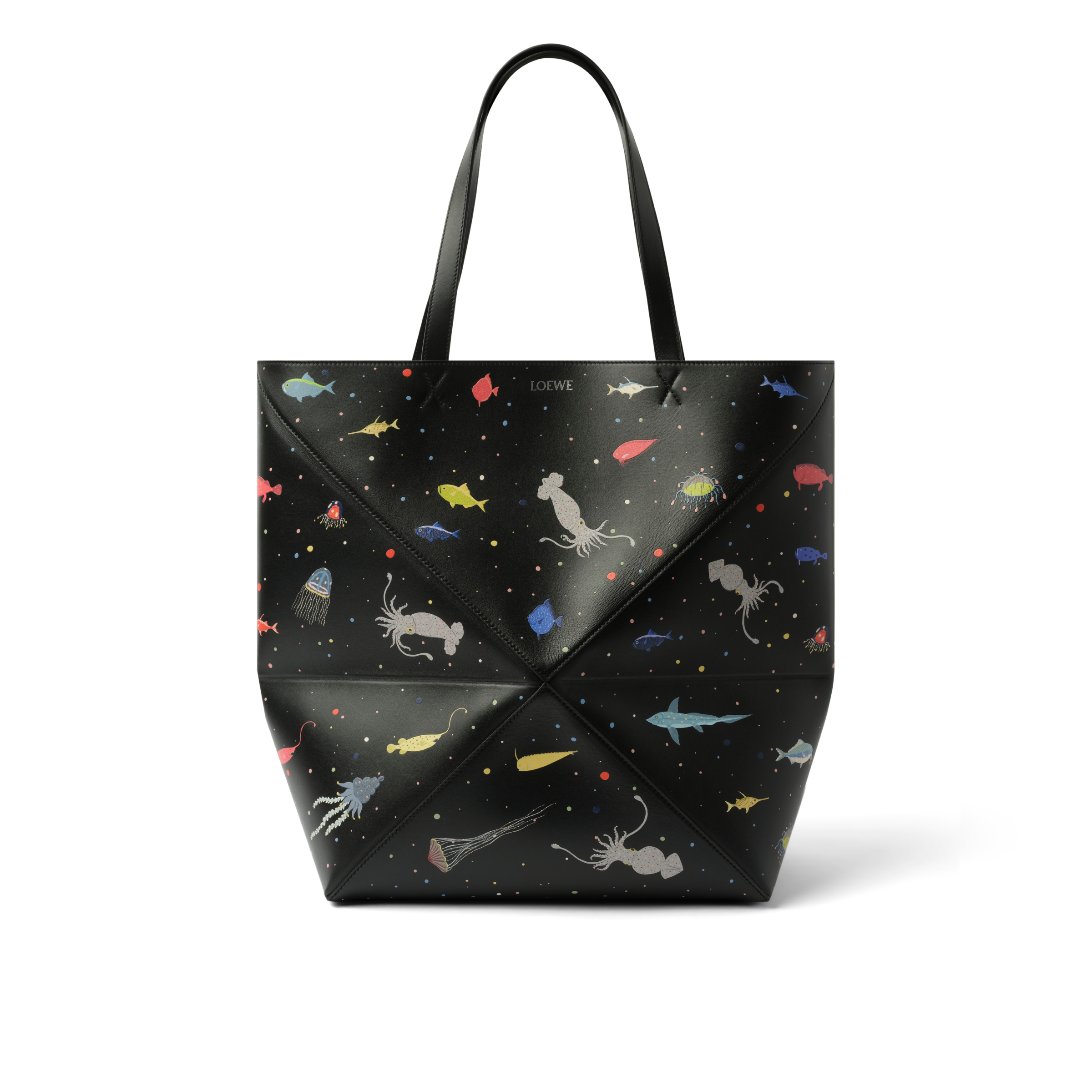 Suna Fujita Deep Sea Puzzle Fold Tote XL in Black